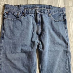 Levis 505 Regular Fit Jeans Mens 42x32 Light Wash 100% Cotton